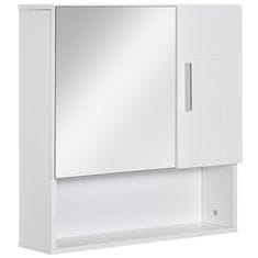 KLEANKIN Szekrény fürdőszobai tükörrel, Kleankin, MDF/Üveg, 54x15,2x55,3 cm, Fehér