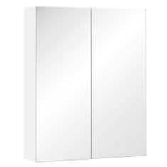 HOMCOM 2 ajtós fali szekrény, tükör, MDF, 60 x 75 x 15 cm, fehér