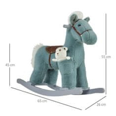 HOMCOM hinta gyerekeknek, 18-36 hónap, Pony Model, 65x26x55 cm, kék