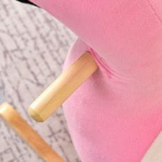 HOMCOM hintaszék, Flamingo modell, Fa, 60x33x52 cm, Rózsaszín