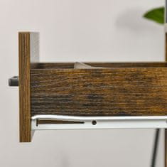 HOMCOM Íróasztal, forgácslap/fém, 140 x 50 x 110 cm, barna/fekete