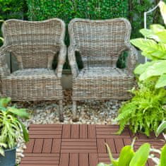 OUTSUNNY 11 cserép készlet HDPE kerti padlóhoz, barna, 30x30x2,2 cm