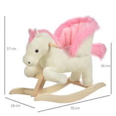 HOMCOM hinta gyerekeknek, 18-36 hónap, Pony Model, 70x28x57 cm, fehér / rózsaszín