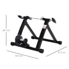 HOMCOM Összecsukható henger kerékpárokhoz, Acél, 54,5 x 47,2 x 39,1 cm, fekete