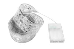 CoolCeny Karácsonyi világító LED szalag - Ribbon Silver – 10 méter - Fehér meleg