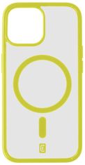 CellularLine Pop Mag hátlap Magsafe támogatással Apple iPhone 15 készülékhez, átlátszó / lime (POPMAGIPH15L)