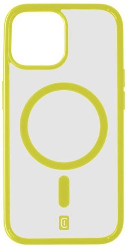 hátlapi védőburkolat Cellularline Pop Mag hátlap Magsafe támogatással Apple iPhone 15, átlátszó / lime POPMAGIPH15L