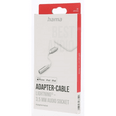 Hama MFi audio adapter Lightning 3,5 mm-es jack csatlakozóra Apple, aktív, alu