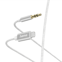 Hama MFI audio adapter kábel Lightining 3,5 mm-es jack csatlakozóra Apple-hez, 1 m, aktív, alu