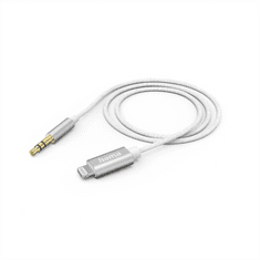Hama MFI audio adapter kábel Lightining 3,5 mm-es jack csatlakozóra Apple-hez, 1 m, aktív, alu