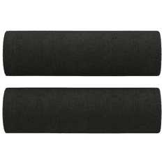 Vidaxl 2 személyes fekete szövet kanapé díszpárnákkal 140 cm (3200786)
