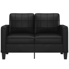 Vidaxl 2 személyes fekete műbőr kanapé 120 cm (359112)