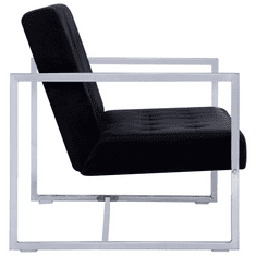 Vidaxl 2 személyes fekete króm és bársony karfás kanapé (282163)