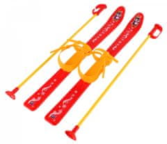 Teddies Gyermek síléc 76 cm piros, síbotokkal