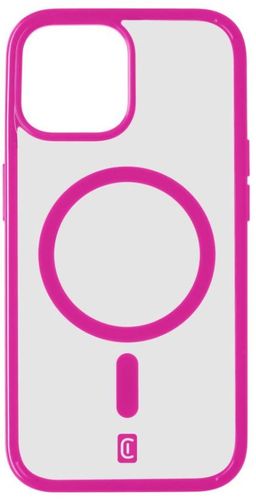 hátlapi védőburkolat Cellularline Pop Mag hátlap Magsafe támogatással Apple iPhone 15 Plus készülékhez, átlátszó / rózsaszín POPMAGIPH15MAXF