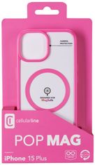 CellularLine Pop Mag hátlap Magsafe támogatással Apple iPhone 15 Plus készülékhez, átlátszó / rózsaszín (POPMAGIPH15MAXF)