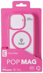 CellularLine Pop Mag hátlap Magsafe támogatással Apple iPhone 15 Pro készülékhez, átlátszó / rózsaszín (POPMAGIPH15PROF)