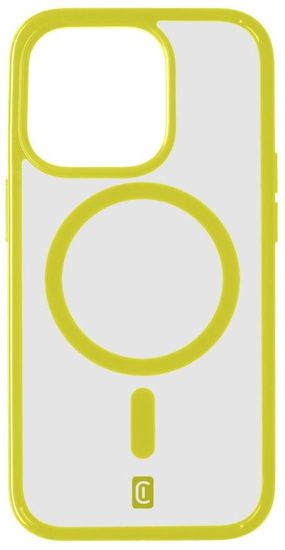 CellularLine Pop Mag hátlap Magsafe támogatással Apple iPhone 15 Pro készülékhez, átlátszó/lime (POPMAGIPH15PROL)