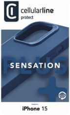CellularLine Sensation Plus szilikon védőborítás Apple iPhone 15 készülékhez, kék (SENSPLUSIPH15B)