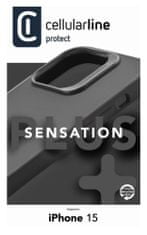 CellularLine Sensation Plus szilikon védőborítás Apple iPhone 15 készülékhez, fekete (SENSPLUSIPH15K)