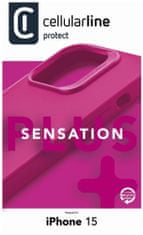 CellularLine Sensation Plus szilikon védőborítás Apple iPhone 15 készülékhez, rózsaszín (SENSPLUSIPH15P)