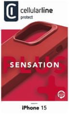 CellularLine Sensation Plus szilikon védőborítás Apple iPhone 15 készülékhez, piros (SENSPLUSIPH15R)