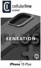 CellularLine Sensation Plus szilikon védőborítás Apple iPhone 15 Plus készülékhez, fekete (SENSPLUSIPH15MAXK)