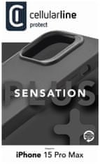 CellularLine Sensation Plus szilikon védőborítás Apple iPhone 15 Pro Max készülékhez, fekete (SENSPLUSIPH15PRMK)