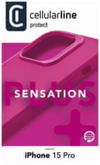 CellularLine Sensation Plus szilikon védőborítás Apple iPhone 15 Pro készülékhez, rózsaszín (SENSPLUSIPH15PROP)