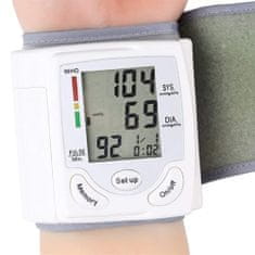 BigBuy Digitális vérnyomás- és pulzusmérő csuklóra nagyméretű LCD kijelzővel (BBL)