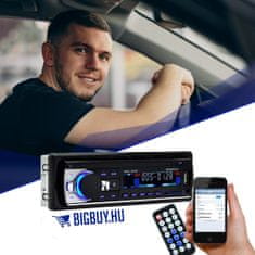 BigBuy Bluetooth autórádió távirányítóval, MP3 lejátszás, USB/SD porttal (BBL)