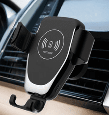 BigBuy 2 az1-ben autó telefontartó, vezeték nélküli töltőállvány - szellőzőrácsra helyezhető QI töltő (BBV) (BBD)