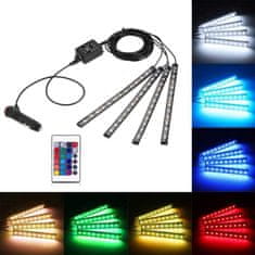 BigBuy RGB LED lábtér világítás autóba - távirányítós (BBL)