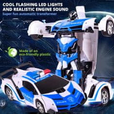 BigBuy Police Transformers szuperhőssé alakuló távirányítós sportautó (BBJ)