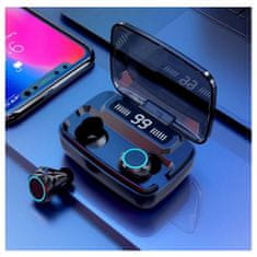 BigBuy M11 vezeték nélküli vízálló Bluetooth fülhallgató LED kijelzővel és mikrofonnal (BBV)