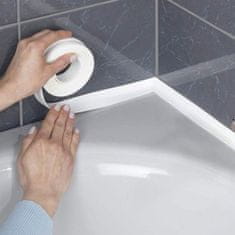 BigBuy Univerzális öntapadós tömítőszalag 3,8 cm x 3m - fehér (konyha, fürdő,wc) (BBR)