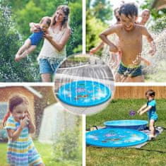 BigBuy Szökőkút szőnyeg gyerekeknek vidám mintákkal – pancsolójáték, kék 100cm (BBJ)
