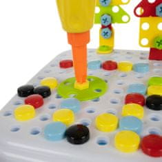 BigBuy 107 részes kreatív mozaik játék praktikus hordozható bőrönden - csavarhúzóval és sok színes kiegészítővel (BB-22444)