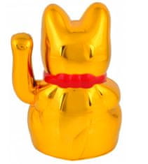 BigBuy Arany színű, szerencsehozó, kínai integető macska - gazdagság hozó mancsmozgató ikonikus figura (BB-3064)