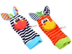BigBuy Aranyos, állatmintás csörgő zokni készlet babáknak - 2 db (BBI-9343-1)