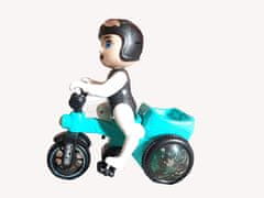 BigBuy Egykerekező biciklis fiú - pörgő, forgó, zenélő, 3D világító kerékpáros figura (BBJ)