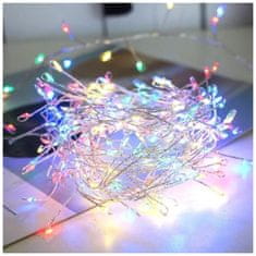 BigBuy 2m-es karácsonyi fényfüzér rusztikus fém dróttal, színes fénnyel és 100 LED-del - dekorvilágítás (BBV)