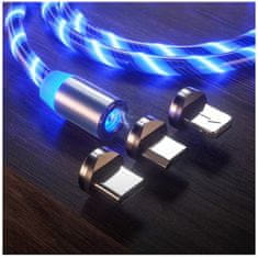 BigBuy Lenyűgözően villogó mágneses USB töltőkábel cserélhető fejekkel (BBL)
