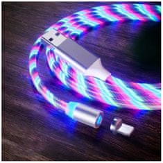BigBuy Lenyűgözően villogó mágneses USB töltőkábel cserélhető fejekkel – RGB (BBL)