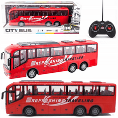 BigBuy 32cm-es játék busz működő fényszórókkal és 27MHz-es frekvenciájú távirányítóval (BBJ)