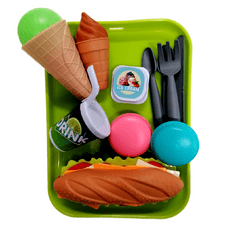 BigBuy 13 darabos büfé játék szett tálcával és evőeszközökkel, fagyival, szendvicsekkel, üdítővel (BBMJ)