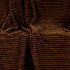 BigBuy Bordázott, kellemes tapintású puha plüss takaró - sötétbarna pléd, 200X230cm (BBCD)
