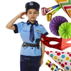 BigBuy Farsangi rendőr jelmez sapkával, bilinccsel és játékpisztollyal – S méret – 90-110 cm magasságra (BBJ)