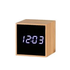 BigBuy Digitális óra és ébresztőóra bambusz kerettel - 6x6x6 cm (BBV)