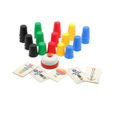 BigBuy Quick cups - ügyességi társasjáték 24 színes pohárral, csengővel és kártyákkal (BBJ)